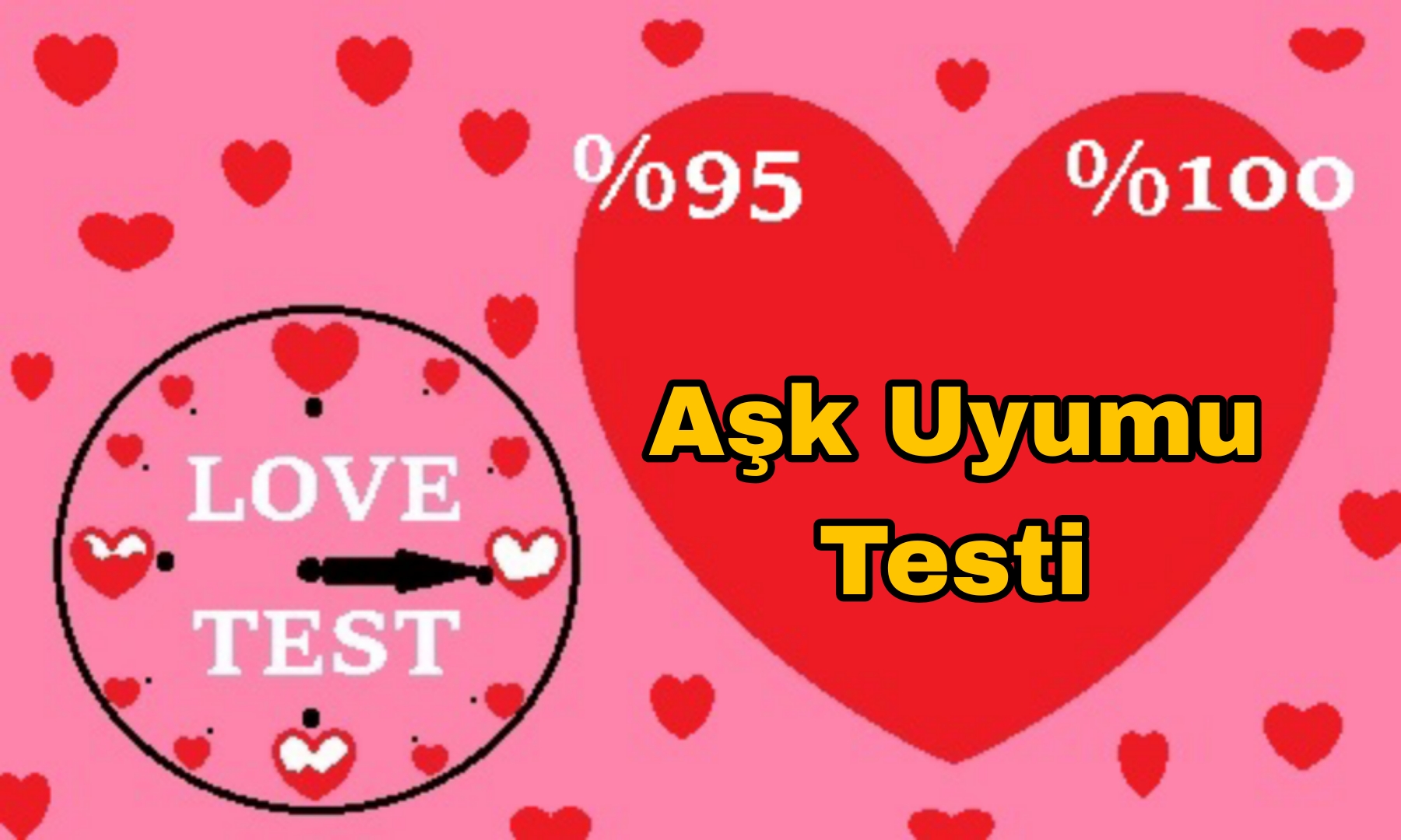 Aşk uyumu testi görseli, çiftlerin burçlara, karakter özelliklerine ve ilişki dinamiklerine göre uyum oranını ölçen eğlenceli ve bilimsel ilişki testi, sevgili uyumu hesaplama, aşk analizi, partner uyumu değerlendirme ve ilişki uyumu testi konsepti